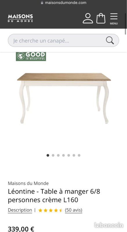 Table rectangulaire maison du monde (image 1)