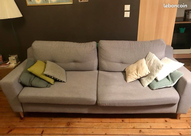 Canapé gris scandinave - convertible (image 1)