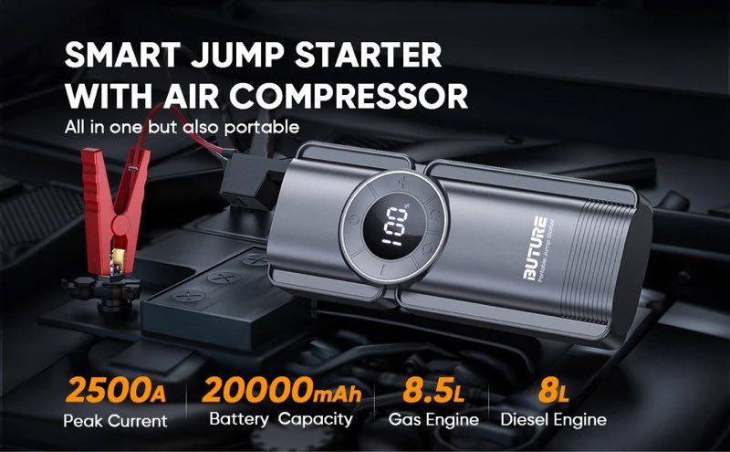 Booster Batterie Voiture Compresseur Air Démarrage Diesel Essence