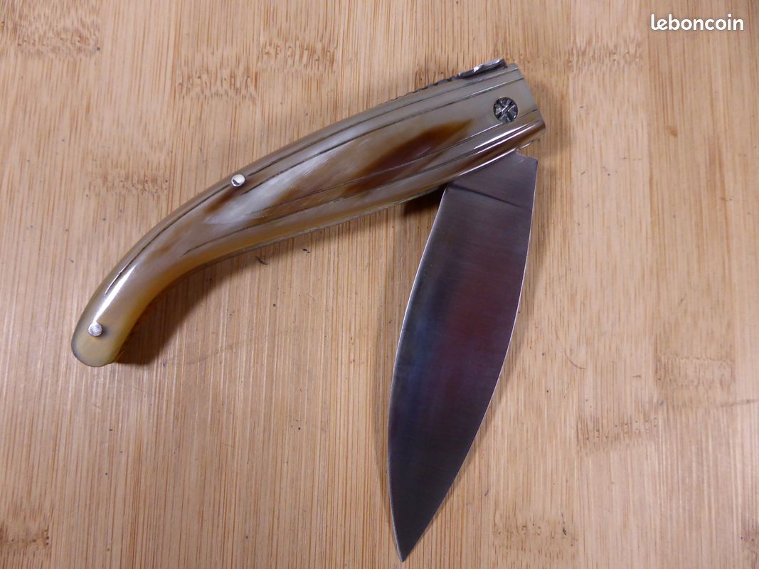 Couteau pliant régional SALADINI SCARPERIA "maremmano a foglia" corne ITALY Jamais SERVI (image 2)