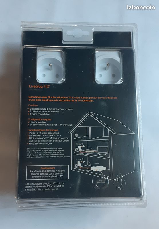 FREEPLUG KIT CPL DEUX Mini 500 Mbp/s avec l'ensemble des cables-Envoi