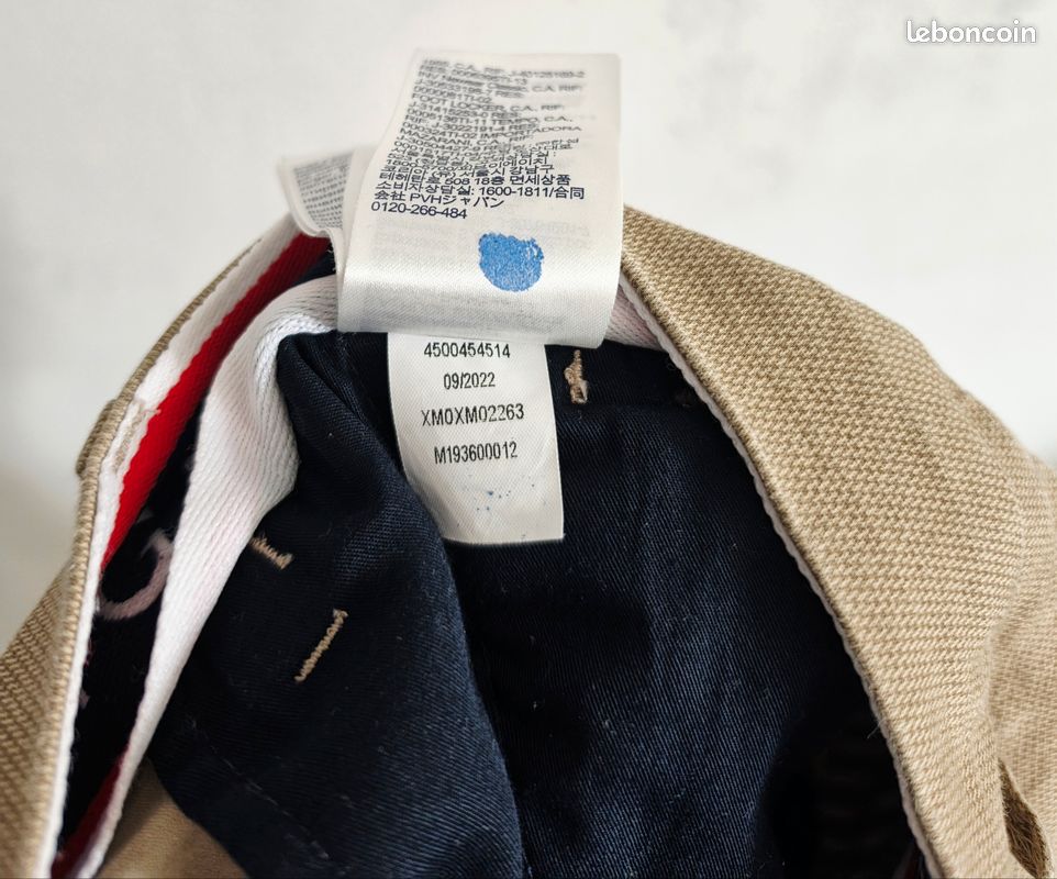 Pantalon chino Tommy Hilfiger beige coupe droite, léger et doux, poche latérales taille 44/46 (image 9)