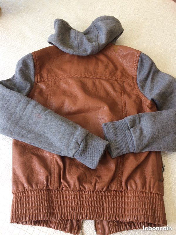 Blouson fille 12 ans ni-matière gris&marron (image 2)