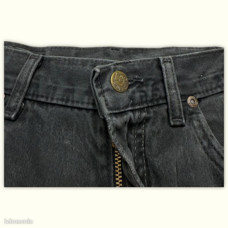 Jeans Homme Lee W33 L34 Noir/Gris Coton Bon état Regular Normal Uni Mi-taille (image 3)