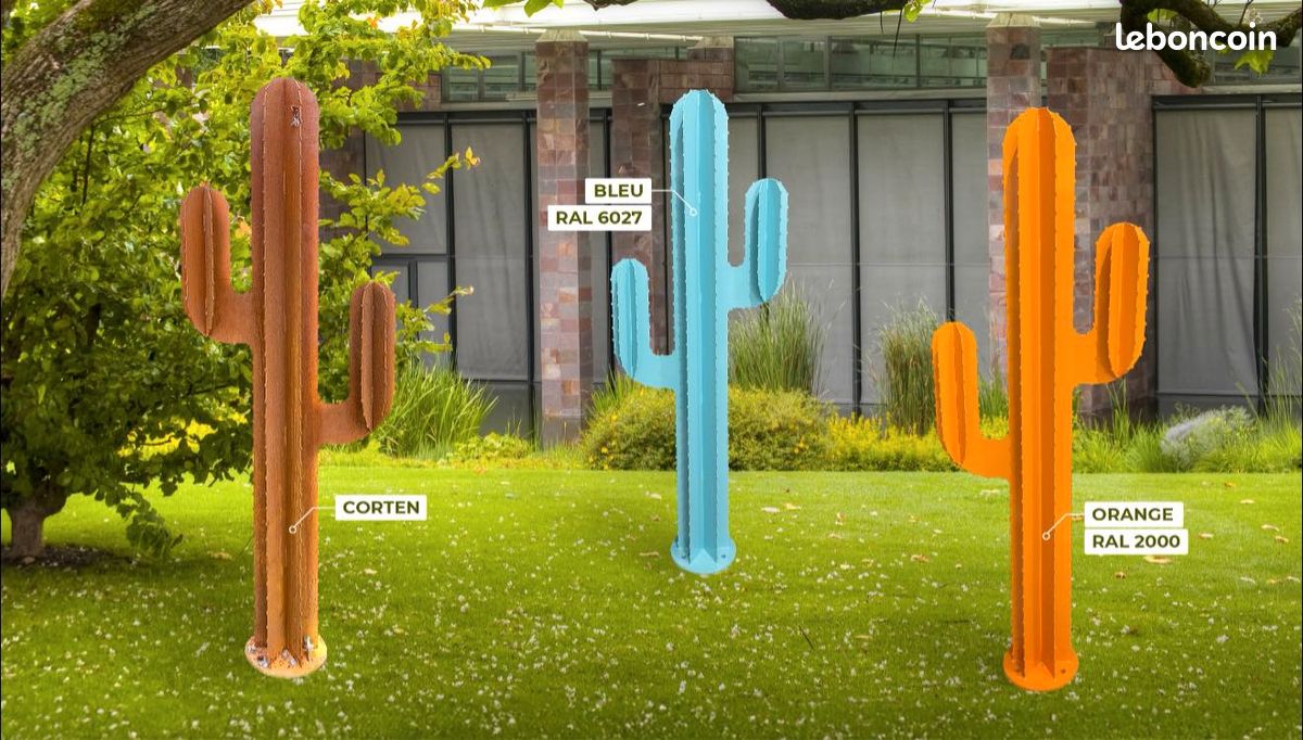 Cactus Décoratif Métal Acier Design Jardin 🧱 (image 1)