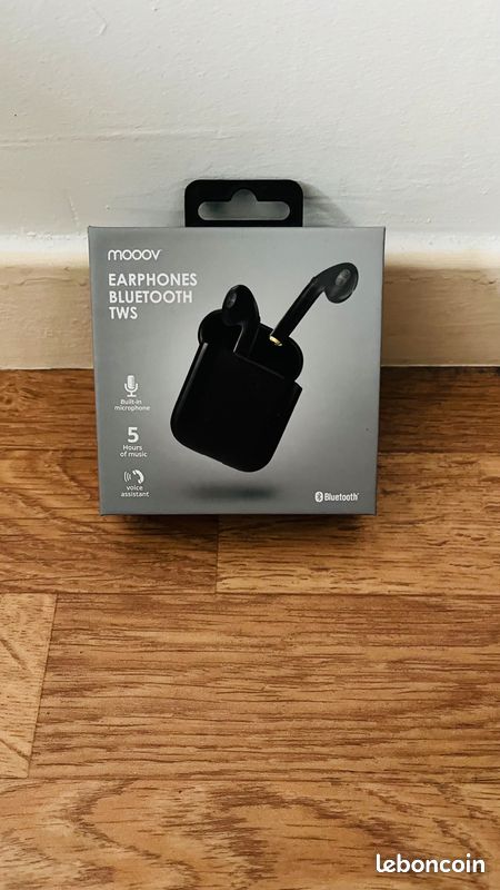 Ecouteurs bluetooth noir (image 1)