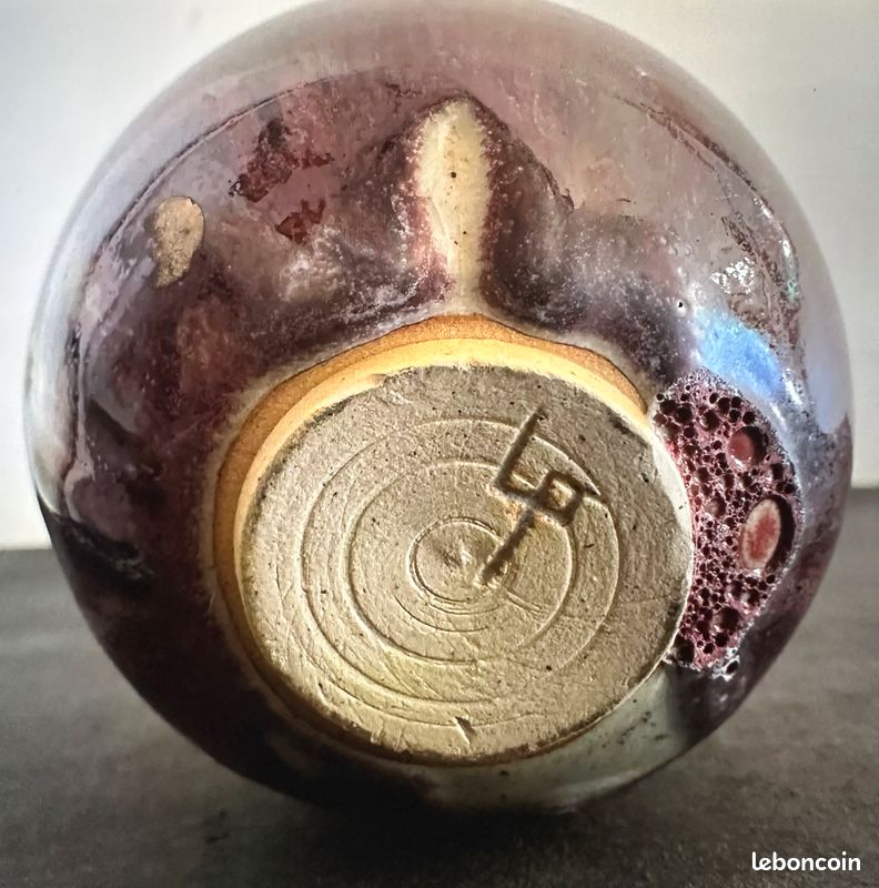 Soliflore vase en grès vintage Lucette Pillet (image 3)