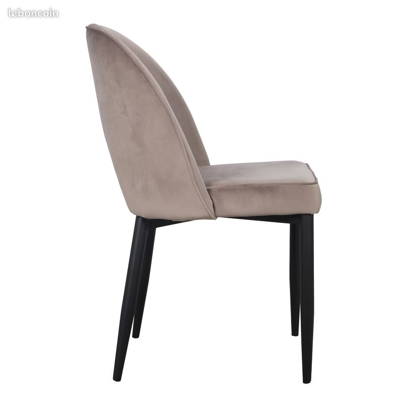 4 Chaises Velours beige Haute qualité Neuve (image 4)