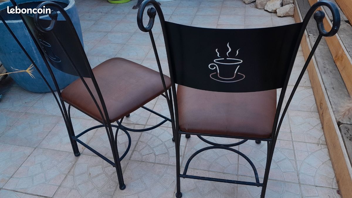 Chaises en acier laqué assise neuve (image 2)