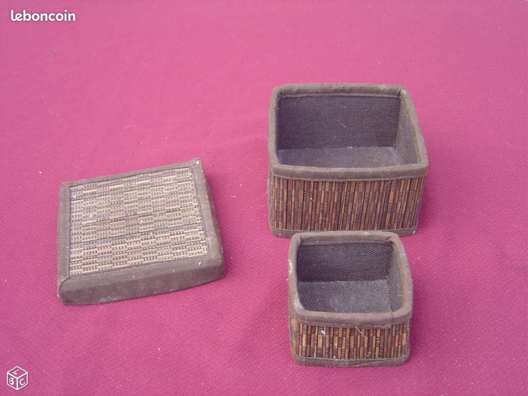 2 boites bambou marron avec couvercle (image 2)