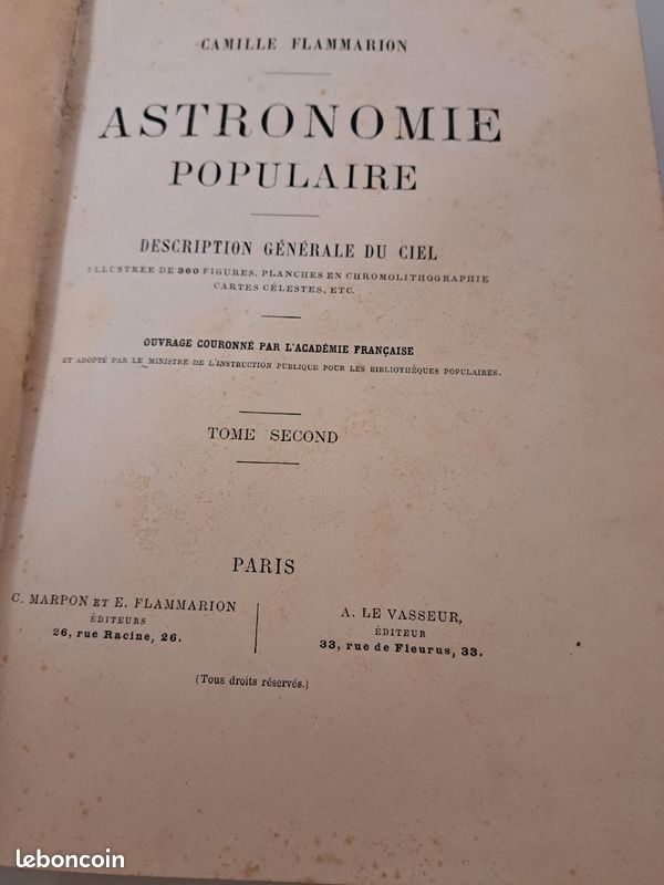 ASTRONOMIE POPULAIRE, Livres anciens, grand format, Flammarion (image 13)