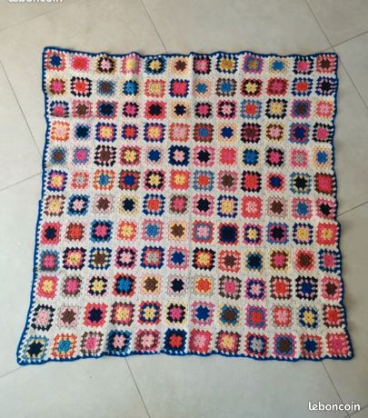 Couv’ Toute Douce Fait Main Pour Bébé, 70x70 Cm En Patchwork Multicolore