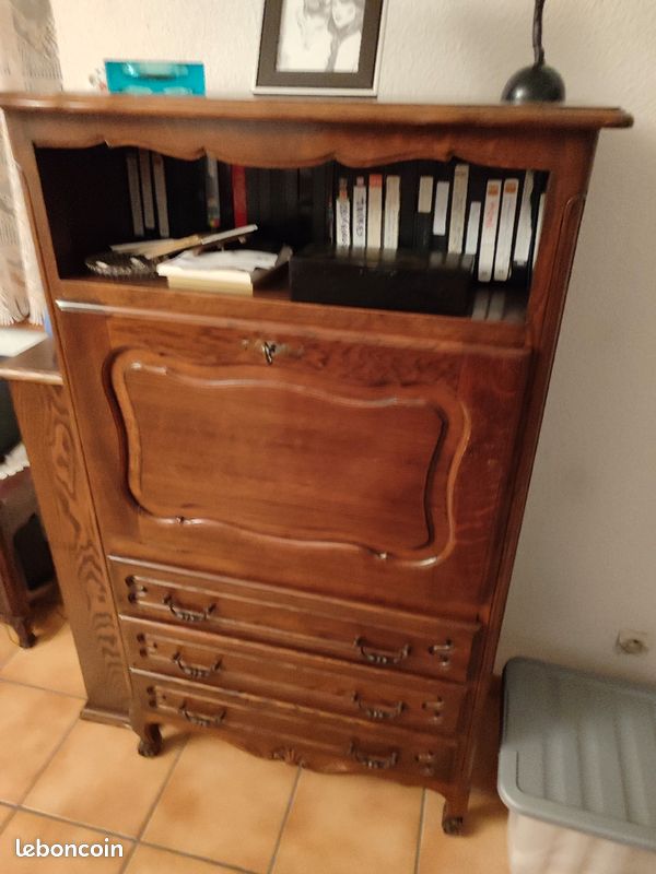 Secrétaire ancien en bon état en chêne (image 1)