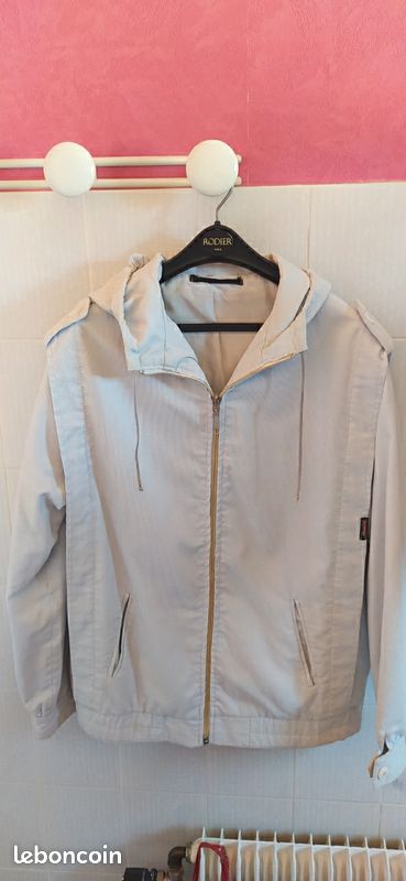 Blouson Ado velours gris Taille S à capuche Taille S Couleur gris