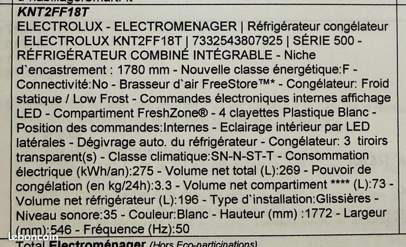 Réfrigérateur encastrable Electrolux (image 7)