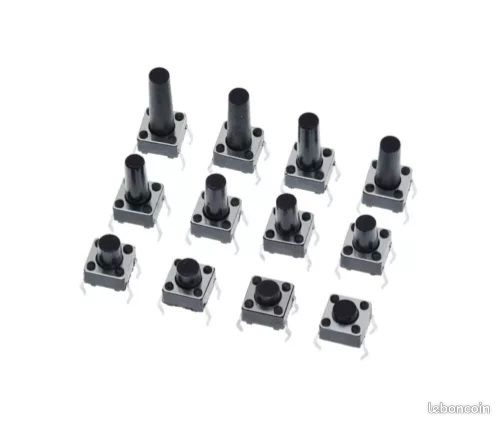 Lot De 10 Boutons Poussoirs Miniatures 6x6x7mm - Neufs Pour électronique