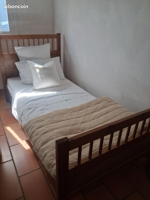 Lit complet avec matelas 90 x 190 cm (image 1)