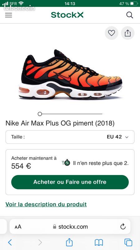 Air Max Plus OG Nike TN Tiger Sunset Pimento Chaussures