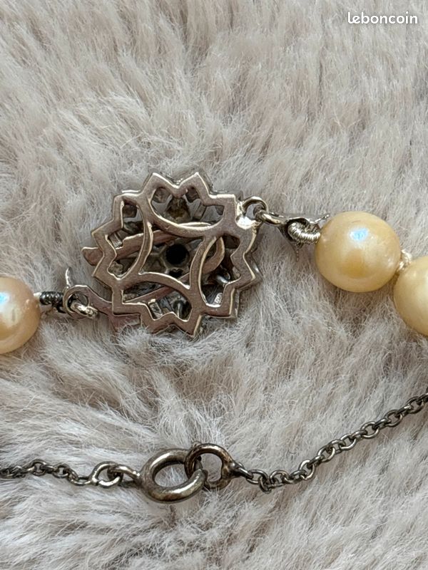 Collier perles précieuse et or 750 (image 3)