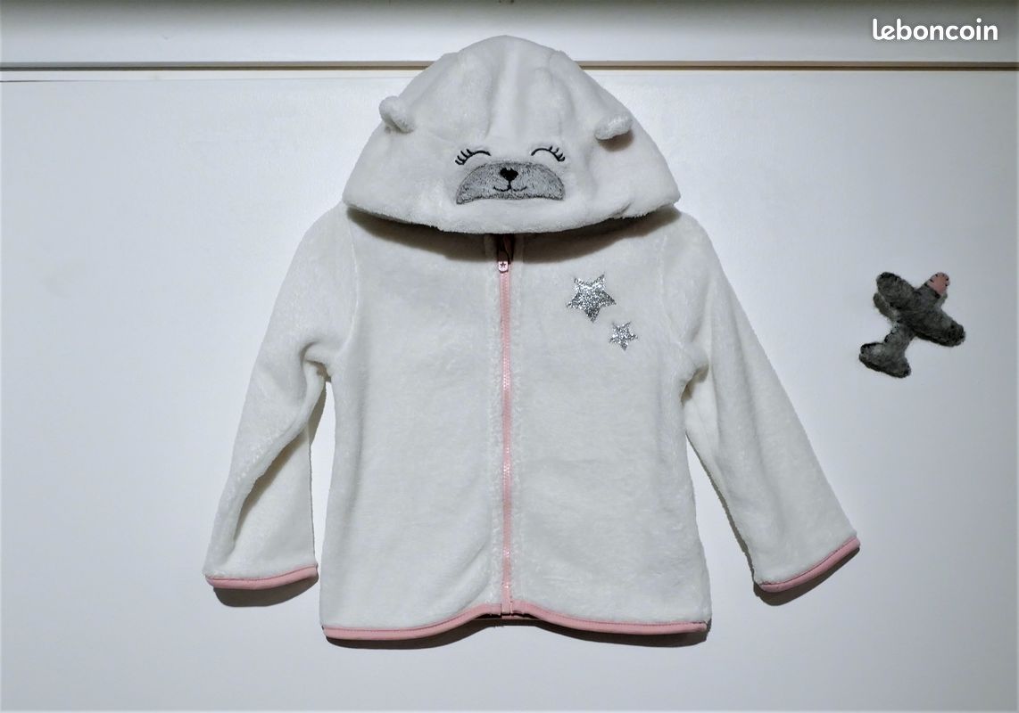 Gilet polaire ours aux étoiles scintillantes de la marque In extenso, Taille 18 mois (image 1)