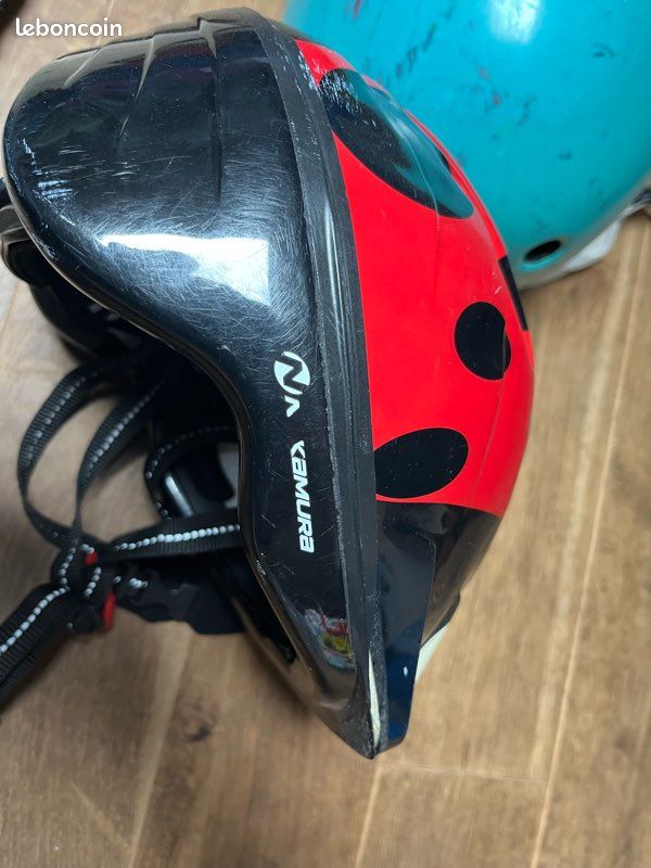 Casque Vélo Enfant – Design Coccinelle, Réglable, Coque ABS + Mousse EPS, Sécurité Pour Vélo, Trottinette, Skate, Dès 3 Ans
