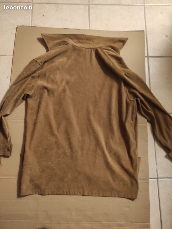 Veste NINA Collection Paris en Micro effet DAIN Couleur Taupe Taille XL (image 4)