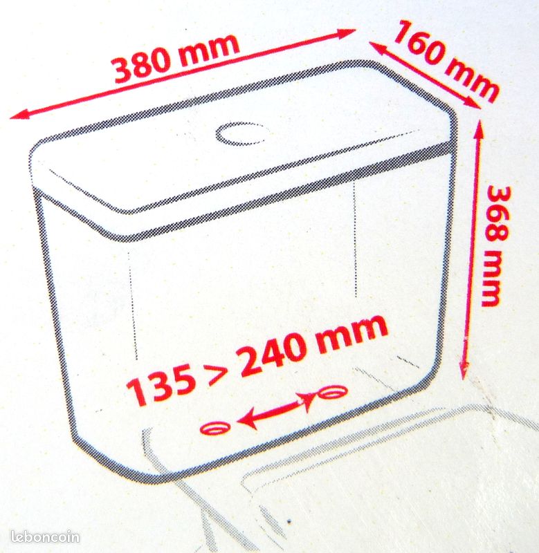 Wirquin 50717359 Réservoir Reviso économie d'eau bas, blanc