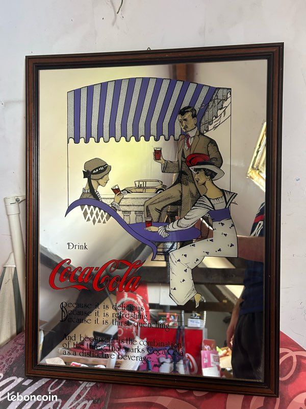 Miroir publicitaire sérigraphie pour la marque Coca-Cola (image 1)