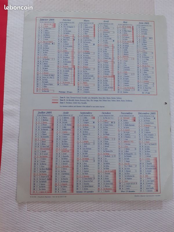 CALENDRIER ALMANACH DU FACTEUR LA POSTE 1994 J CARTIER BRESSON Bon état / CALENDRIER 2005 MOTIF CHATONS Bon état (image 4)