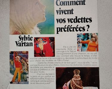 Lot De 5 Magazines Sylvie Vartan 1970-1975 - Hit, Salut Les Copains, Âge Tendre