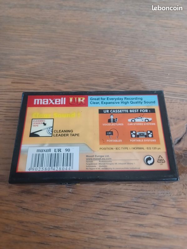 Lot 5 Cassette MAXELL UR 90 POSITION NORMAL IEC I / TYPE I AUDIO TAPE NEW SEALED (image 3)