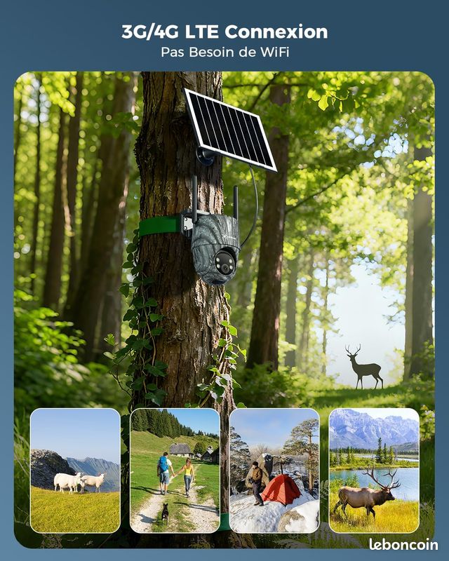 NEUVE Caméra de chasse 2K solaire et 4G pour surveillance extérieure (image 5)