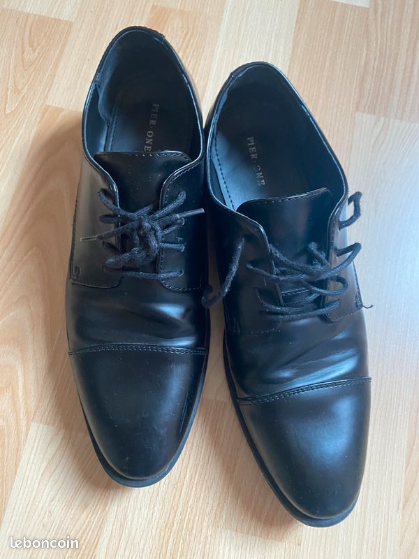 Chaussures De Sport En Cuir Bleu Pier One - Pointure 44 Homme - Baskets Occasion