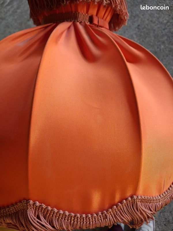 Lampe lustre orange à frange vintage (image 15)