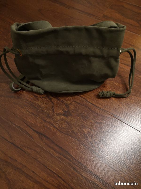 Sac en bandoulière - Galeries Lafayette / Kaki et doré en croûte de cuir (image 3)