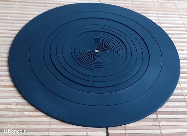 Plateau Tournant en Caoutchouc Mat, Tapis de Protection pour Plateau Tournant de 12 Pouces, Tapis de Plateau de Disque, Couvercle Antistatique, Réduit les Vibrations, Universel