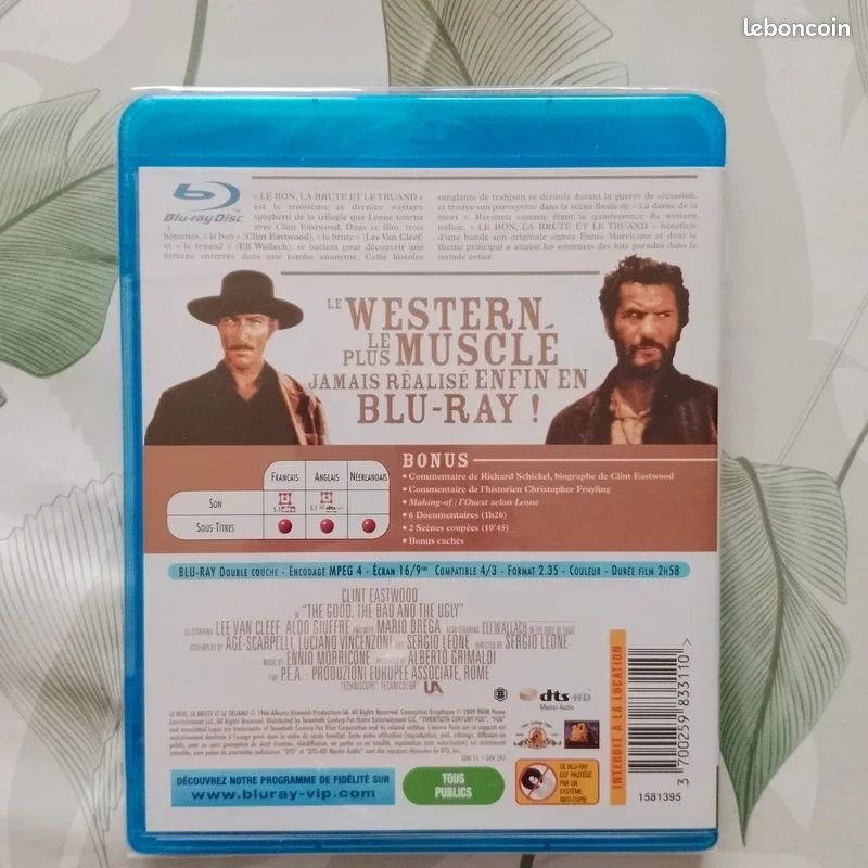 Le Bon la brute et le truand Blu Ray neuf blister Sergio Leone Clint Eastwood (image 3)