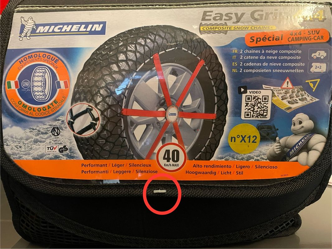 Chaussette à neige Michelin Easy Grip 4X4 X12 - Équipement auto