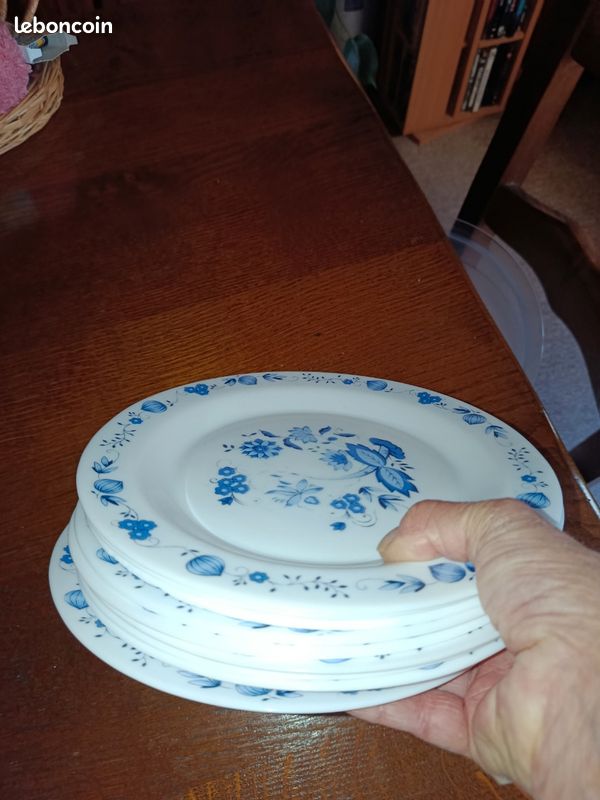 Lot93 De 6 Petites Assiettes Plates Vintage Arcopal France D 20c Décor