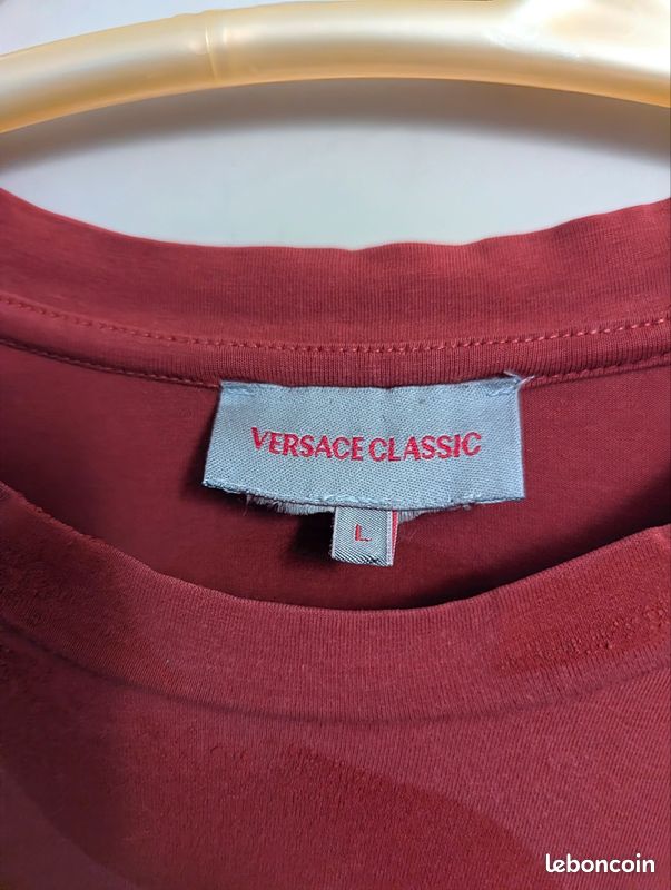 T shirt manches longues rouge orangé pour homme Versace Classic L (image 2)