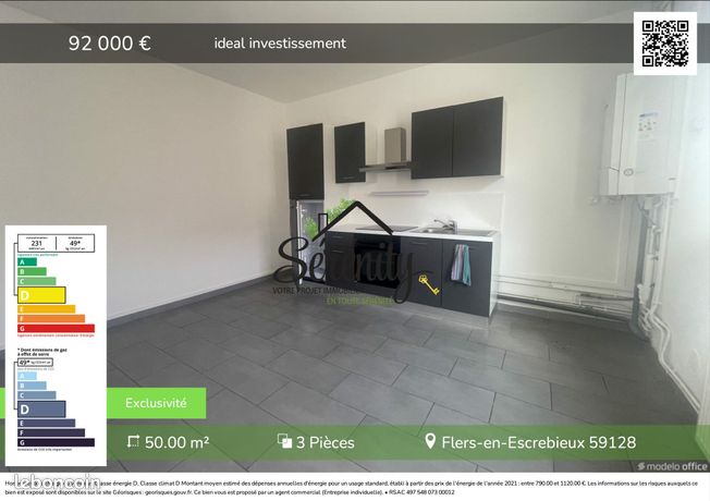 Maison 3 pièces 50 m²
