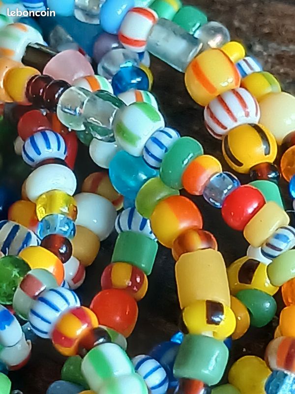 3 brins de perles de rocaille anciennes pour bijoux (image 5)