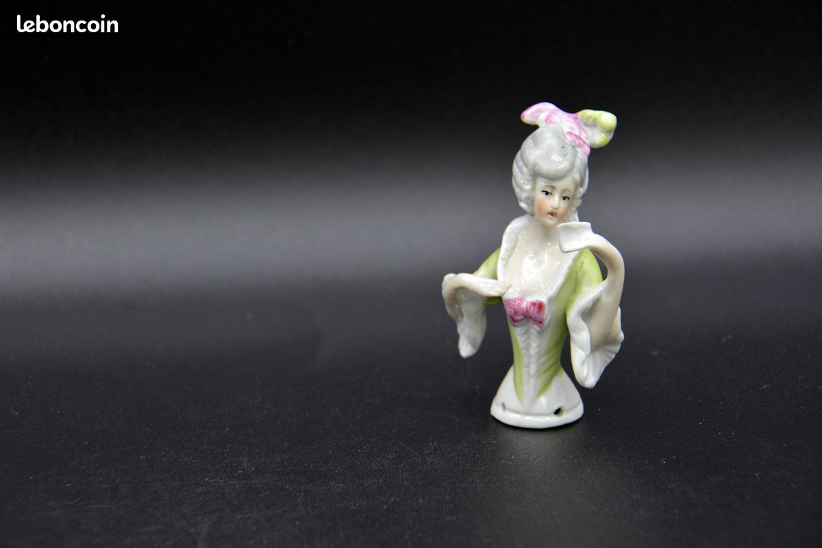 Demi-Figurine Poupée à L'Éventail - Half Doll Art Déco - Porcelaine Allemande - Ancienne