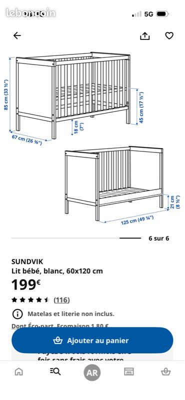 Lit bébé Sundvik IKEA (image 2)