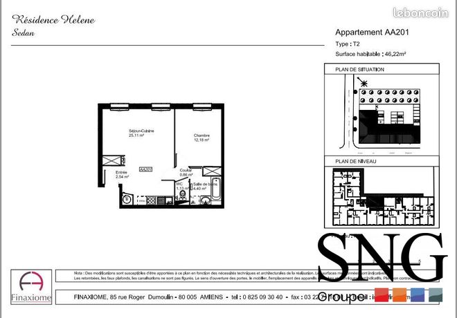 Appartement 3 pièces 46 m²