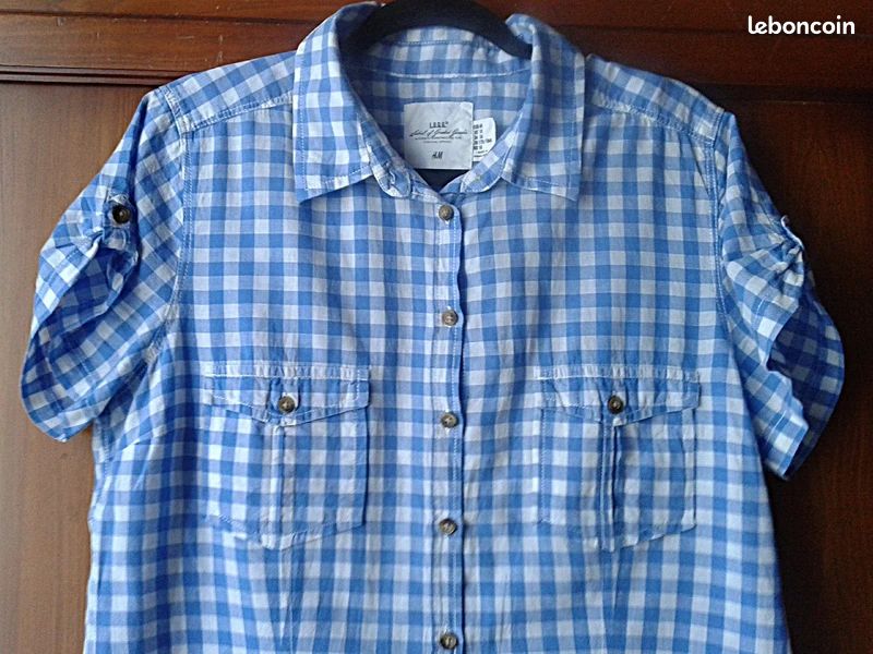 Van Heusen Chemise à carreaux gingham à col boutonné et coupe régulière pour homme, Améthyste, Petit