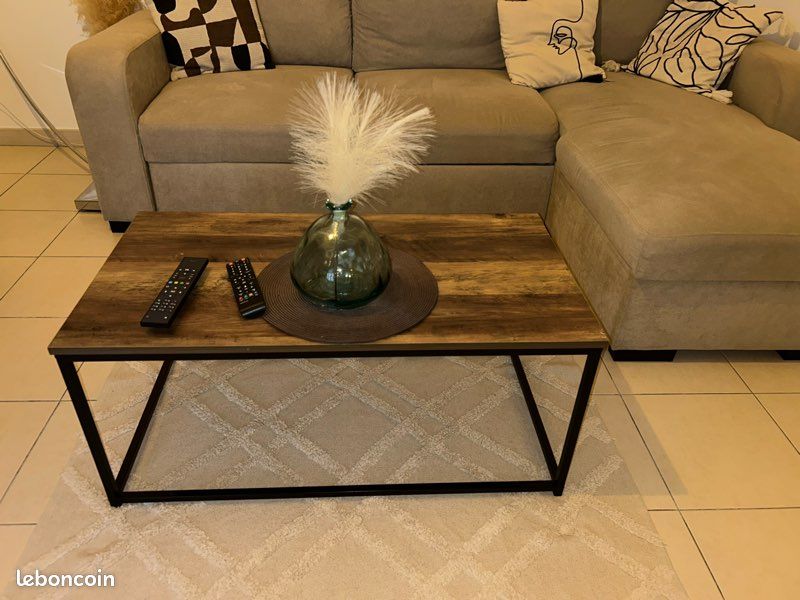 Meuble TV et table basse bois industriel (image 2)