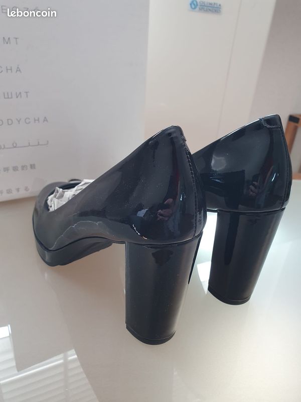 Escarpins Geox Respira Talons Carrés - Noir Taille 37 - Très Bon état Occasion