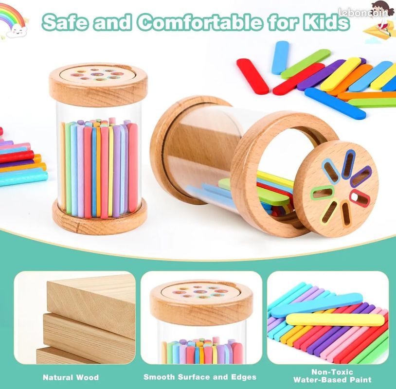 Jeu de tri des couleurs – Ensemble de correspondance de teintes en bois pour , kit d'apprentissage sensoriel, activité cognitive des nuances éducatives | Jouet de construction de motricité fine