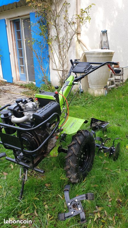 Motoculteur diesel 12 CV transmission directe VITO 456 cm3 avec 2 fraises et butteur (image 2)